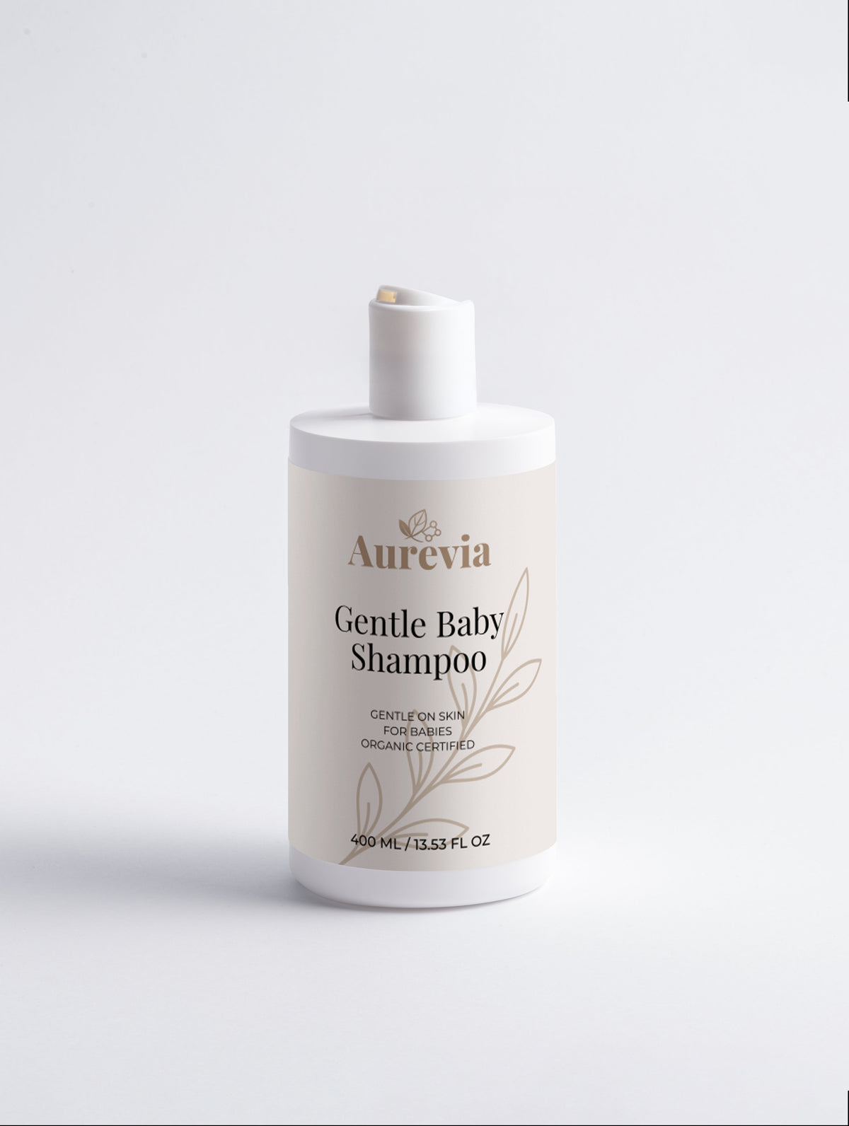 Gentle Baby Shampoo, organic certified, 400ml bottle with minimalist design