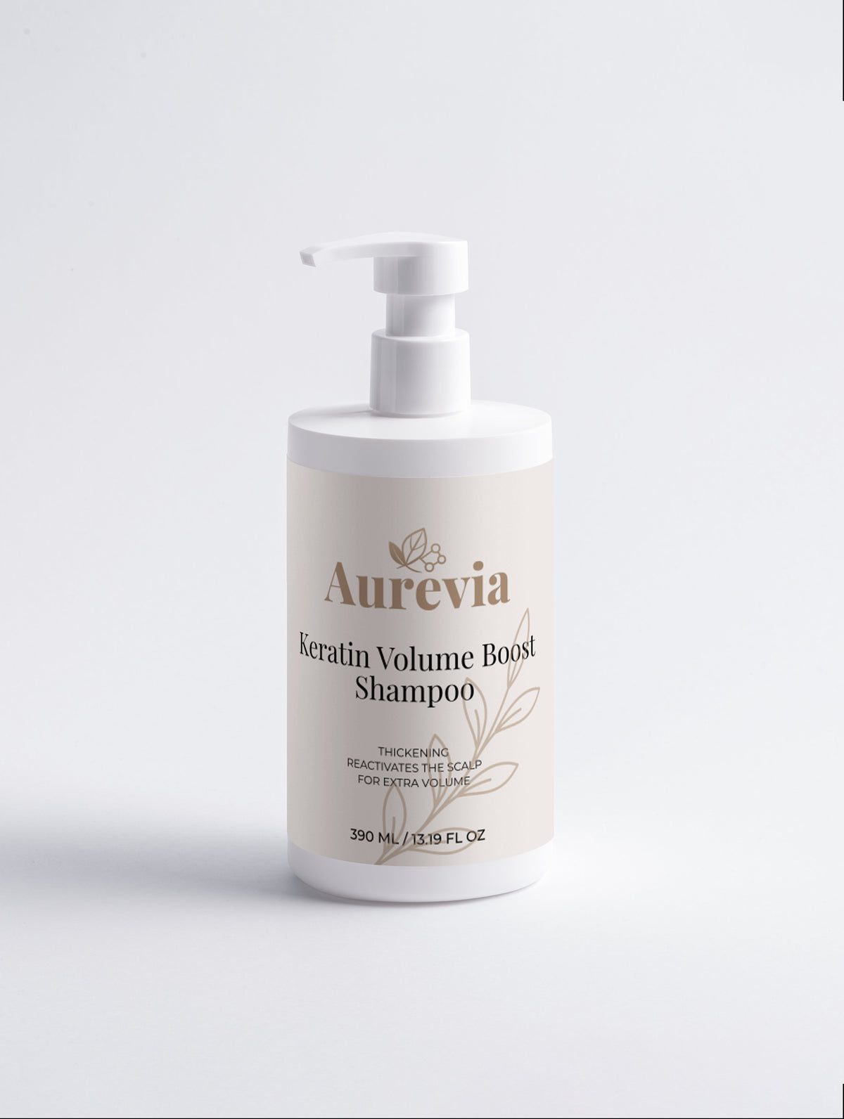 Aurevia Keratin Volume Boost Shampoo for thickening and extra volume, 390ml pump bottle