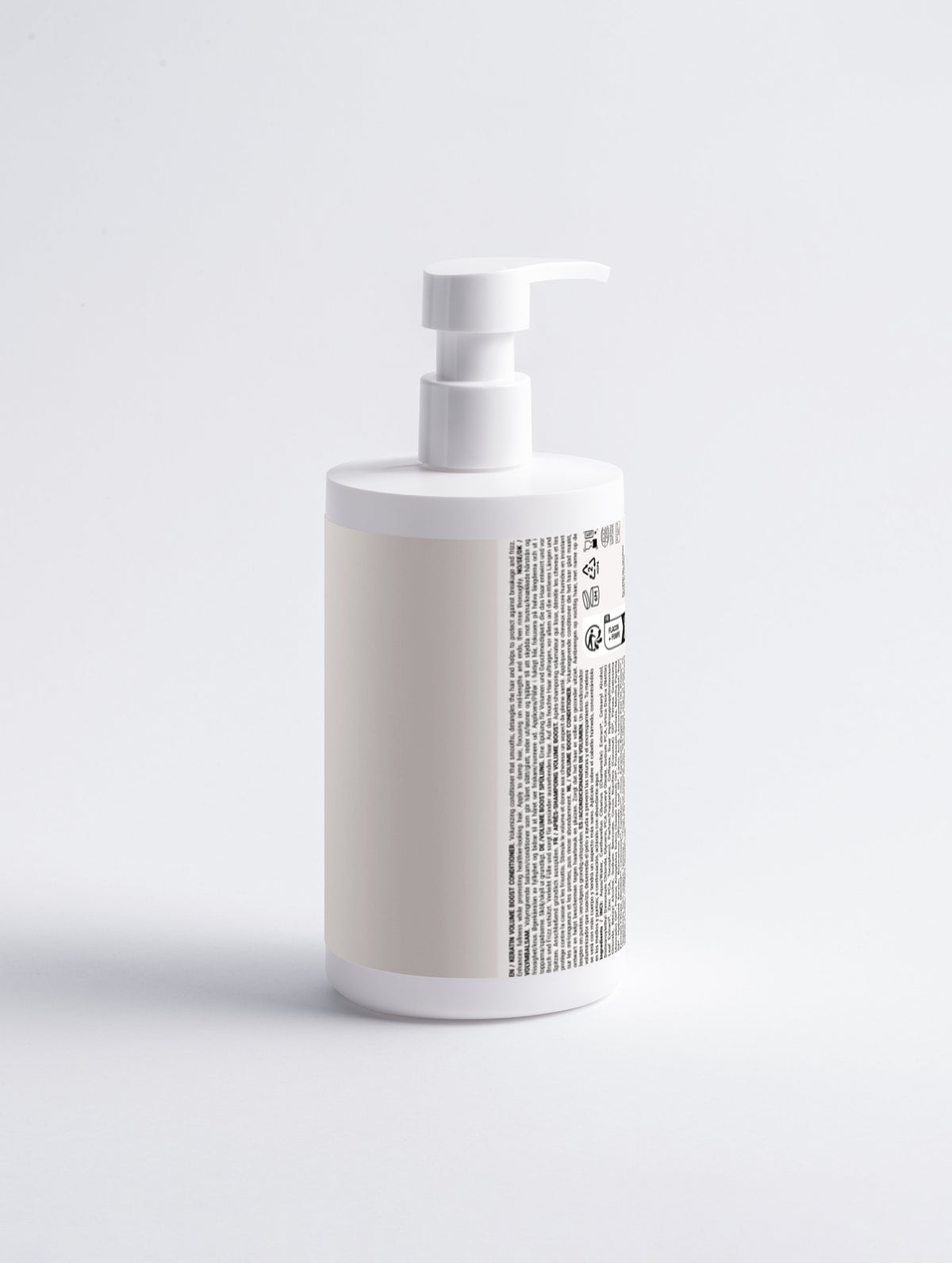 White pump bottle of volume boost conditioner for healthy, volumized hair care routine